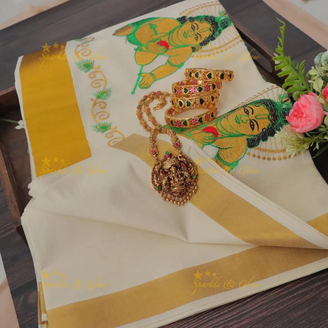 Radiant Balakrishna Kerala Tissue Saree for Festivities