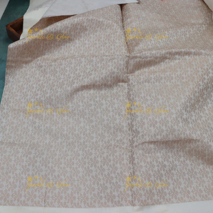 Elegant Kasavu Saree with Silver Accents & Jewellery