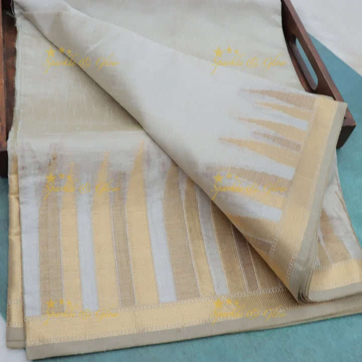 Exquisite Kerala Saree & Blouse – Tissue Elegance