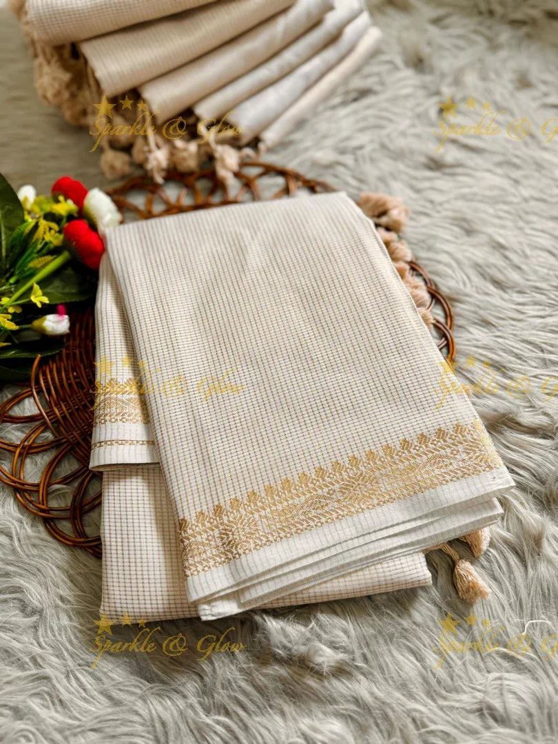 Kerala Kasavu Saree - Elegance in Tissue Organza