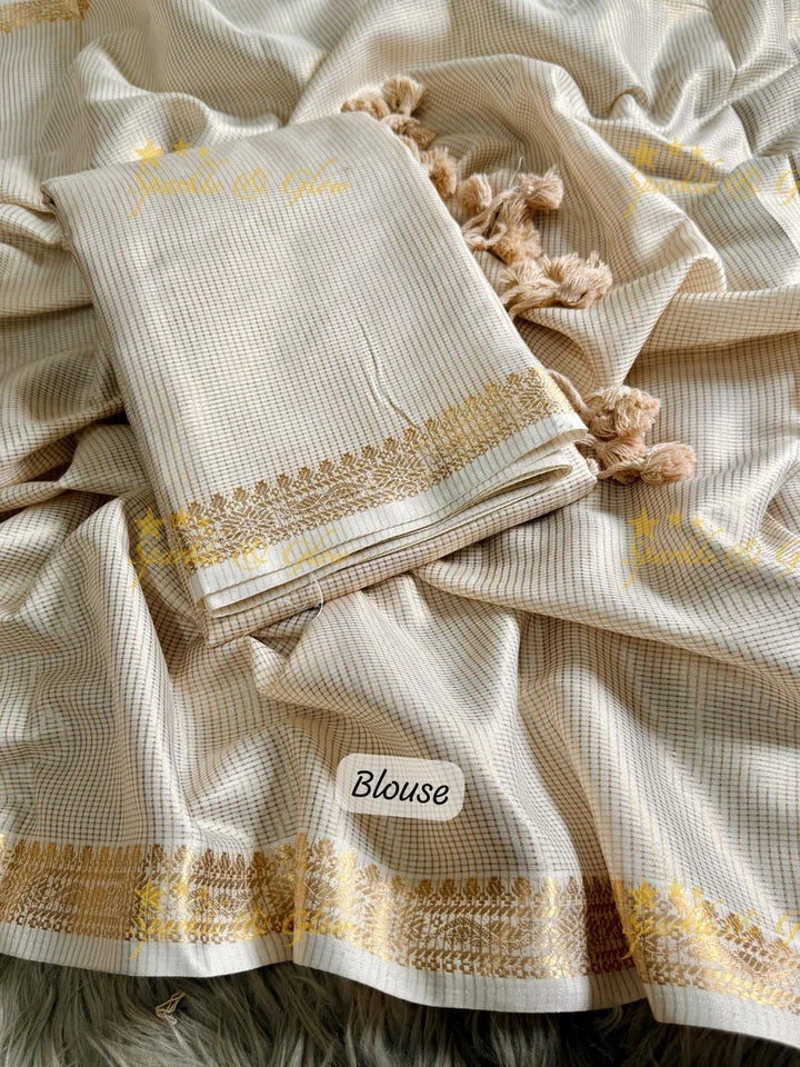 Kerala Kasavu Saree - Elegance in Tissue Organza