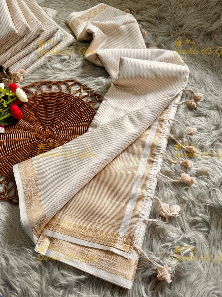 Kerala Kasavu Saree - Elegance in Tissue Organza