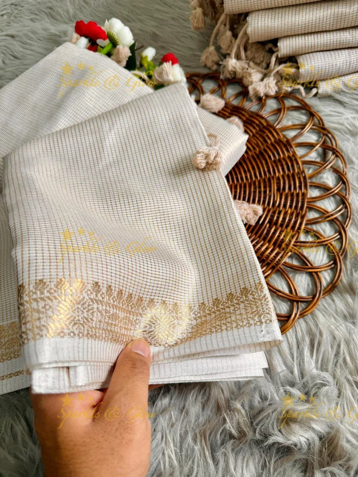 Kerala Kasavu Saree - Elegance in Tissue Organza