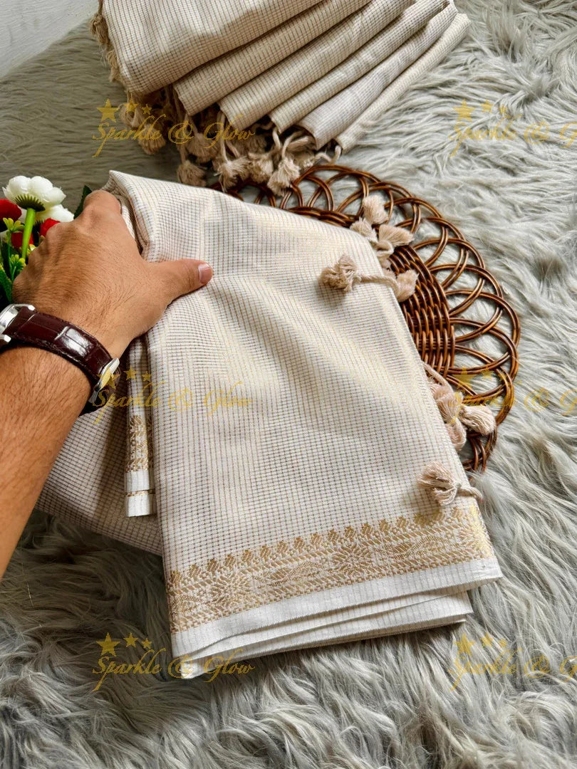 Kerala Kasavu Saree - Elegance in Tissue Organza