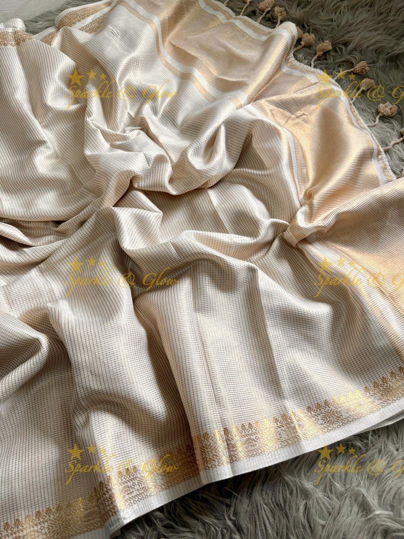 Kerala Kasavu Saree - Elegance in Tissue Organza