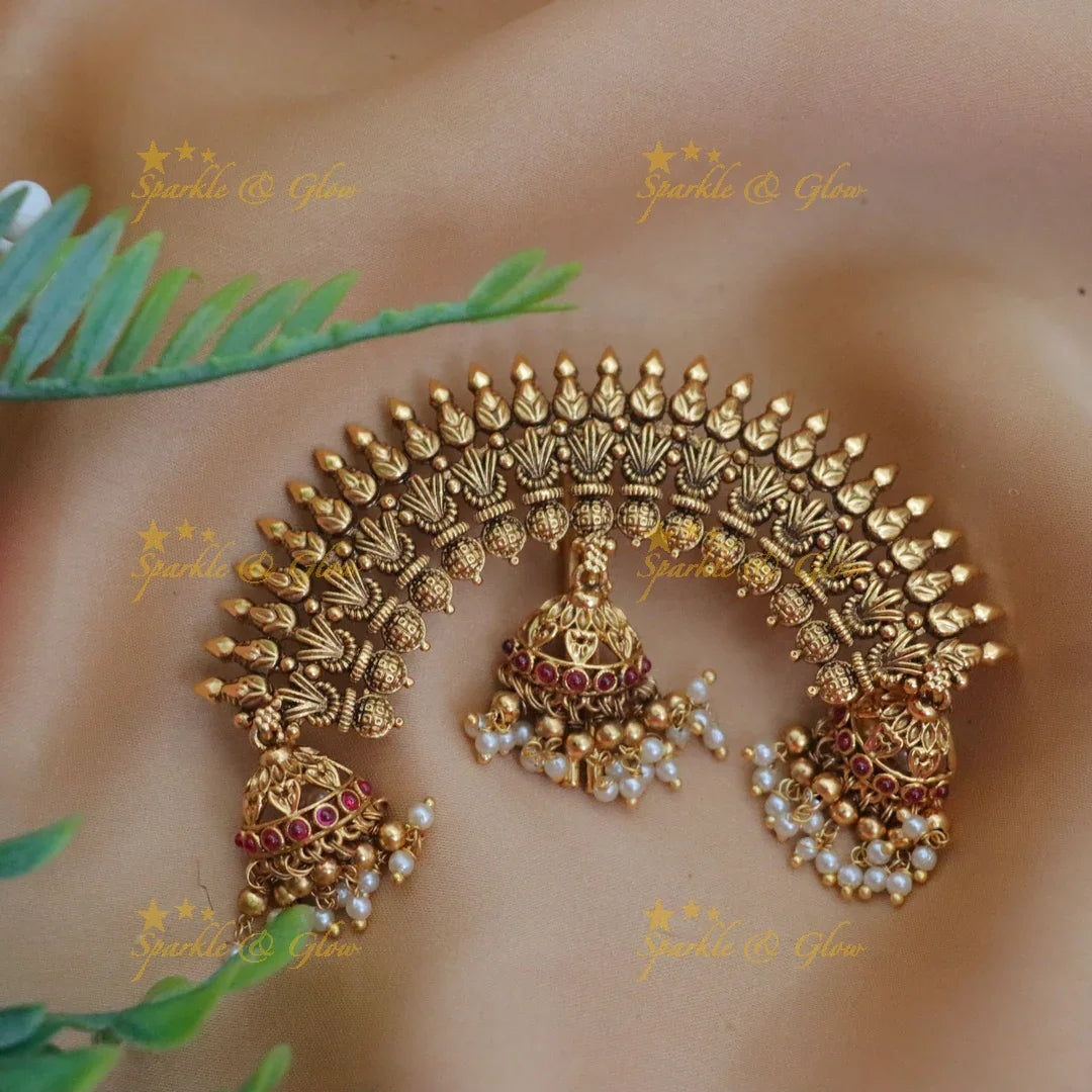 Elegant Antique Gold Hair Pin for Weddings & Festivals