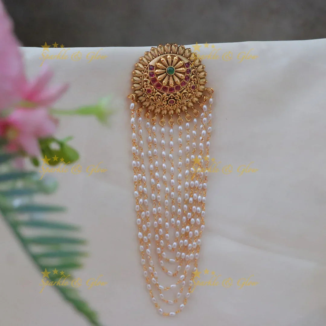 Exquisite Floral Hairclip with Kemp and Pearls