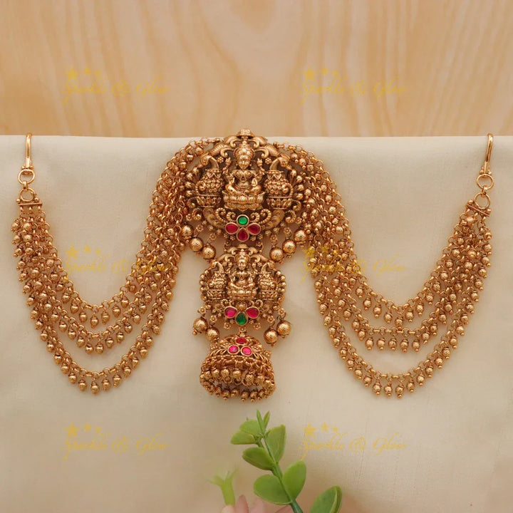 Exquisite Lakshmi Peacock Bridal Hair Accessory