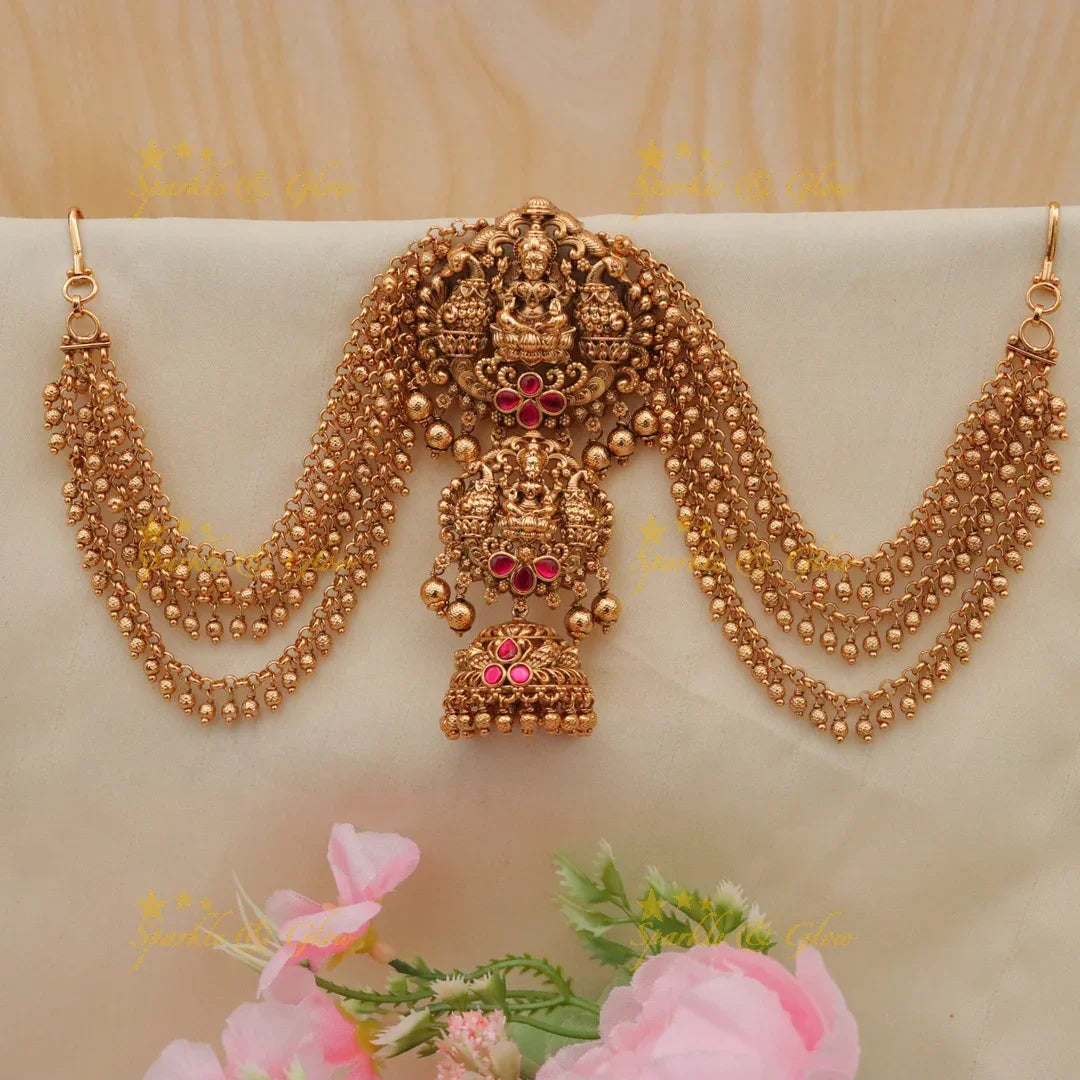 Exquisite Lakshmi Peacock Bridal Hair Accessory