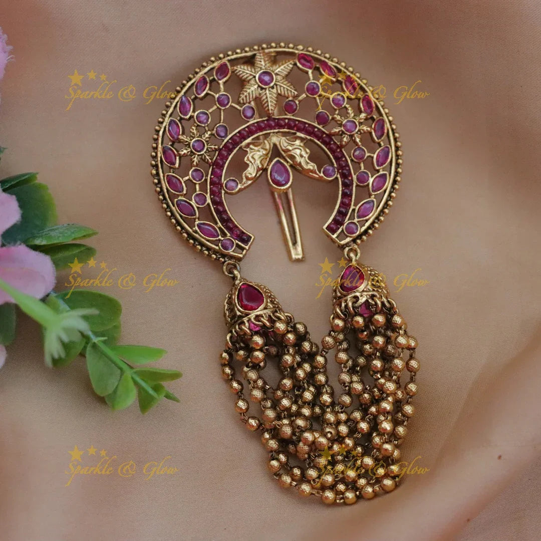 Gold Floral Hairpin | Elegant Wedding Hair Accessory