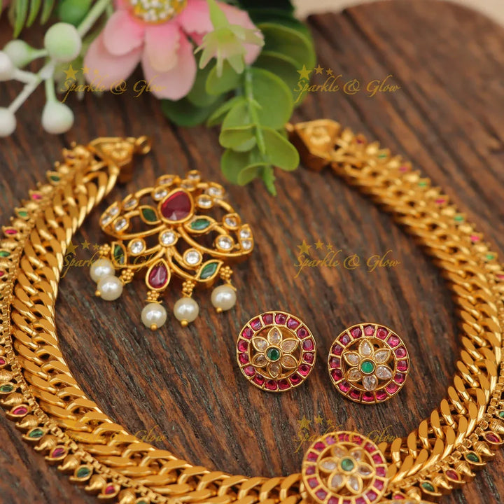 Exquisite Temple Peacock Necklace - Perfect for Special Events