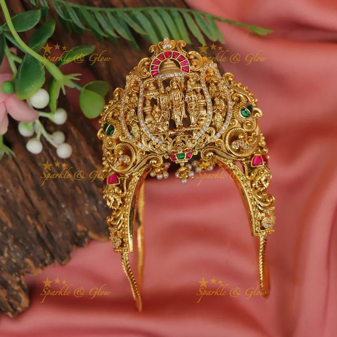 Exquisite Grand Bridal Temple Vanki in Gold