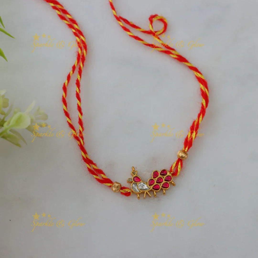 Exquisite Kundan Peacock Rakhi – Perfect Festive Gift
