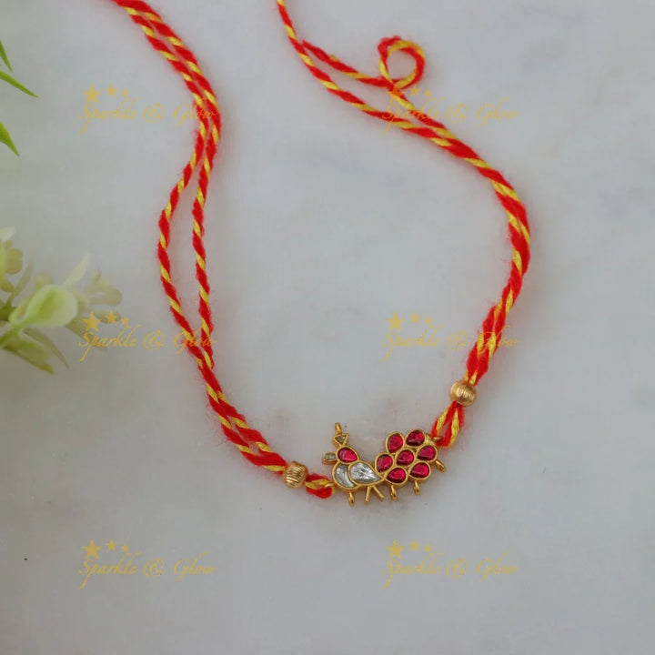 Exquisite Kundan Peacock Rakhi – Perfect Festive Gift