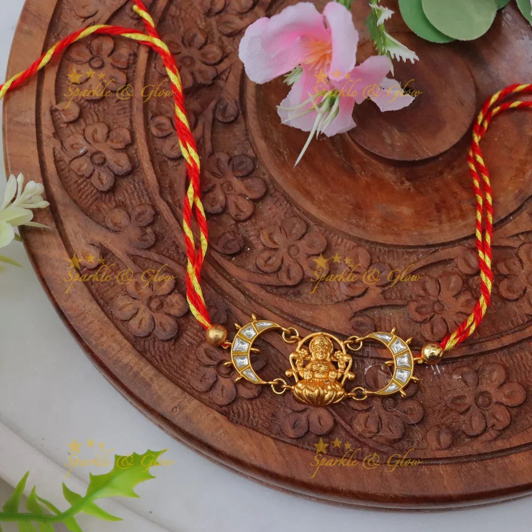 Elegant Jadau Lakshmi Kundan Rakhi for Festive Celebrations