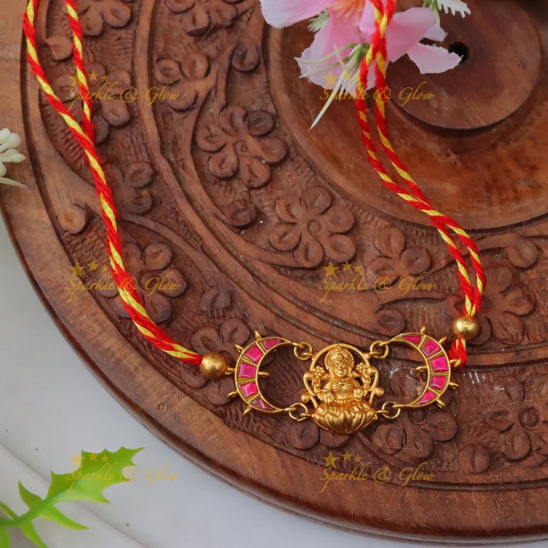 Elegant Jadau Lakshmi Kundan Rakhi for Festive Celebrations