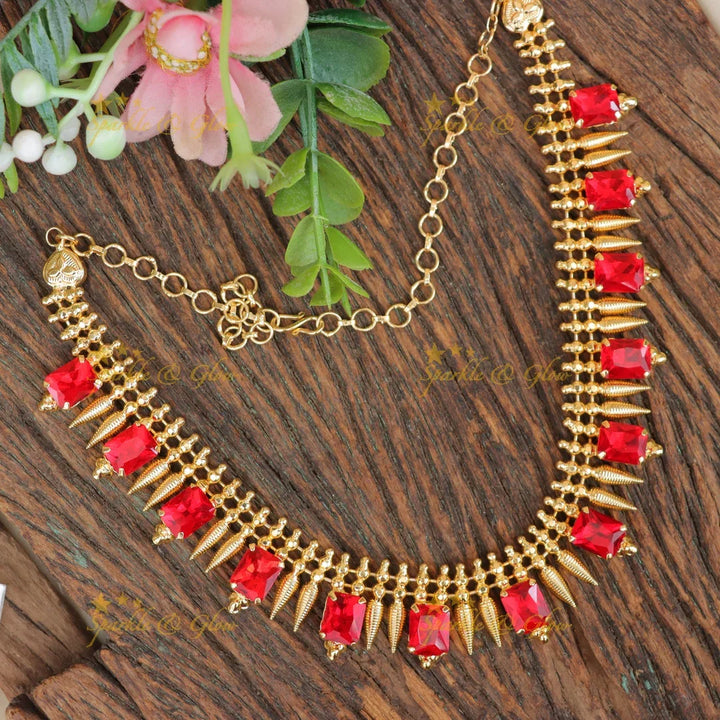 Kerala Gold-Plated Necklace - Festive Elegance