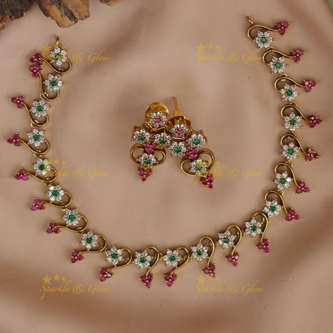 Exquisite Floral Necklace Set for Memorable Occasions
