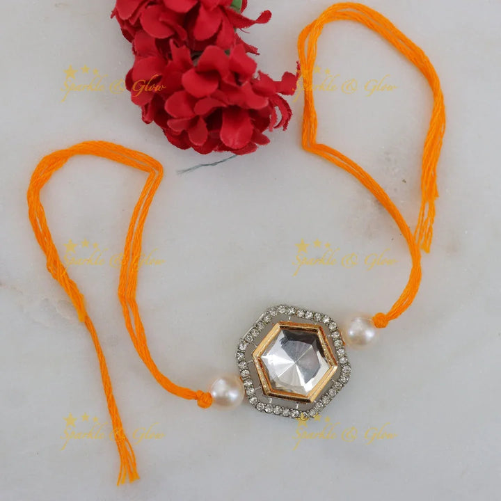 Exquisite Kundan Rakhi - Perfect Gift for Festivities