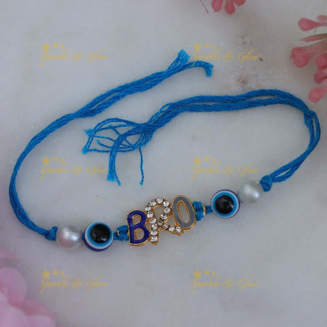 Beaded Rakhi with Alphabet Charm - Perfect for Festivals