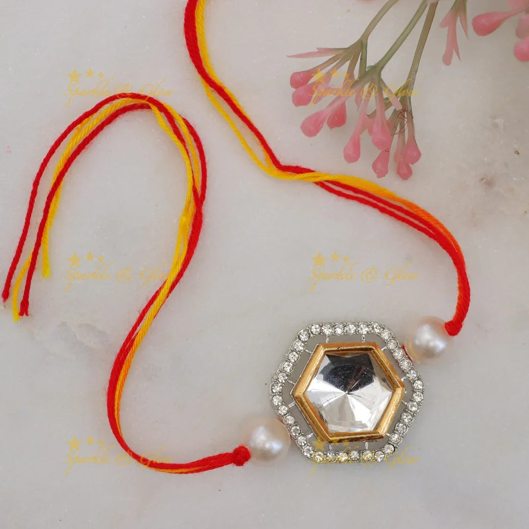 Exquisite Kundan Rakhi - Perfect Gift for Festivities