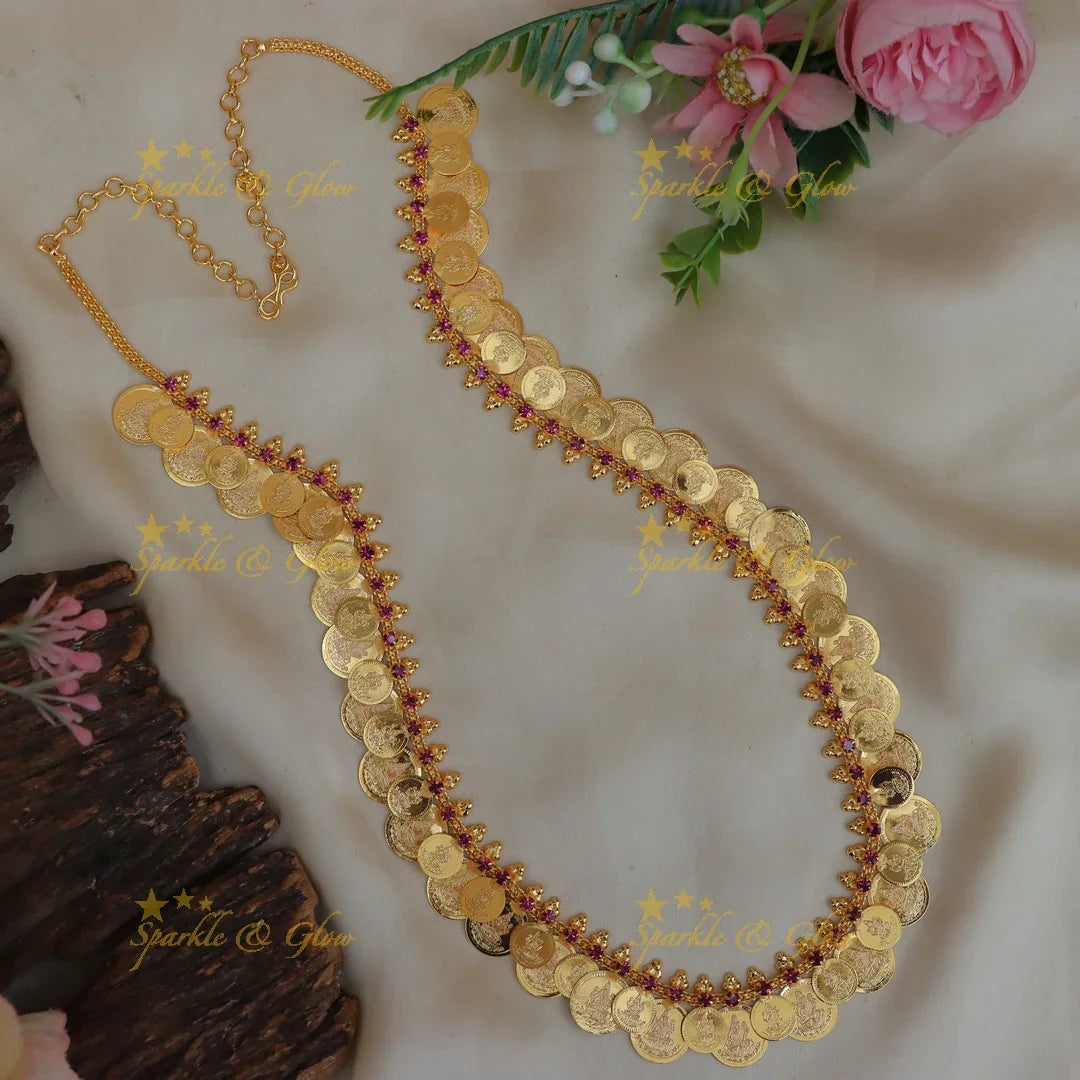 Kerala Lakshmi Coin Haram Necklace - Imitation Jewelry