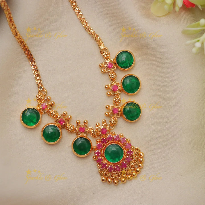 Kerala Style Palaka Necklace for Festive Glamour