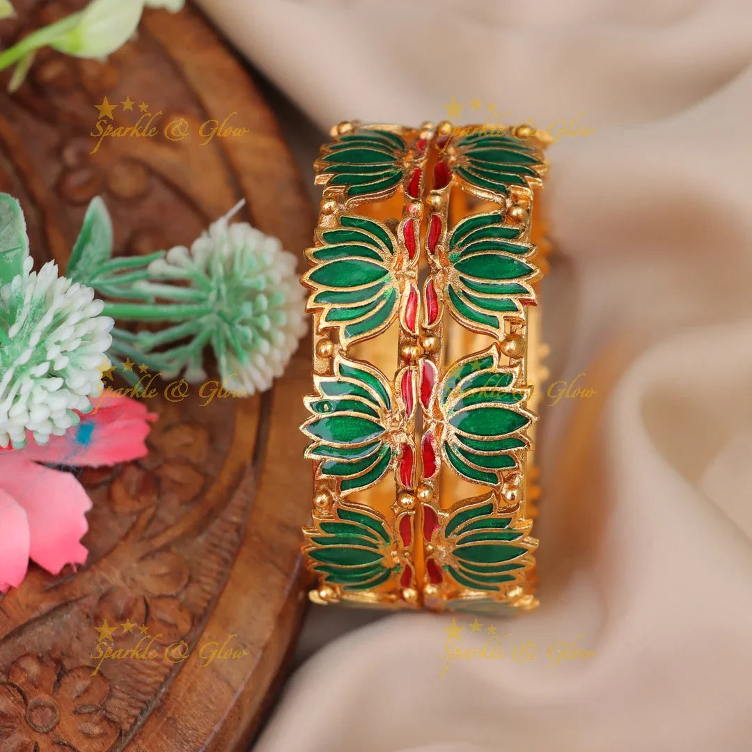 Exquisite Lotus Bangles for Festive Celebrations