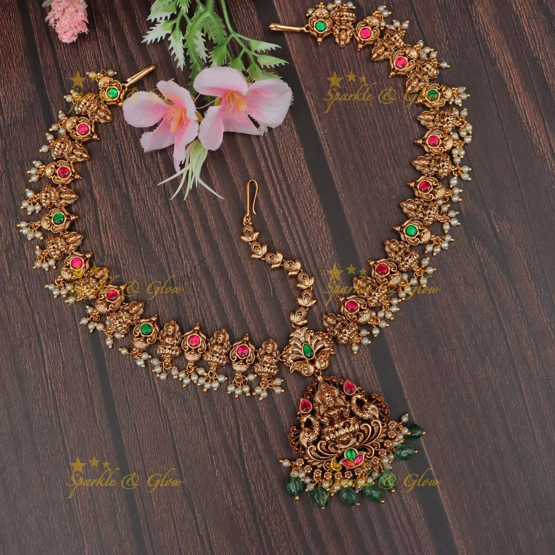 Exquisite Antique Gold Lakshmi Maang Tikka for Weddings
