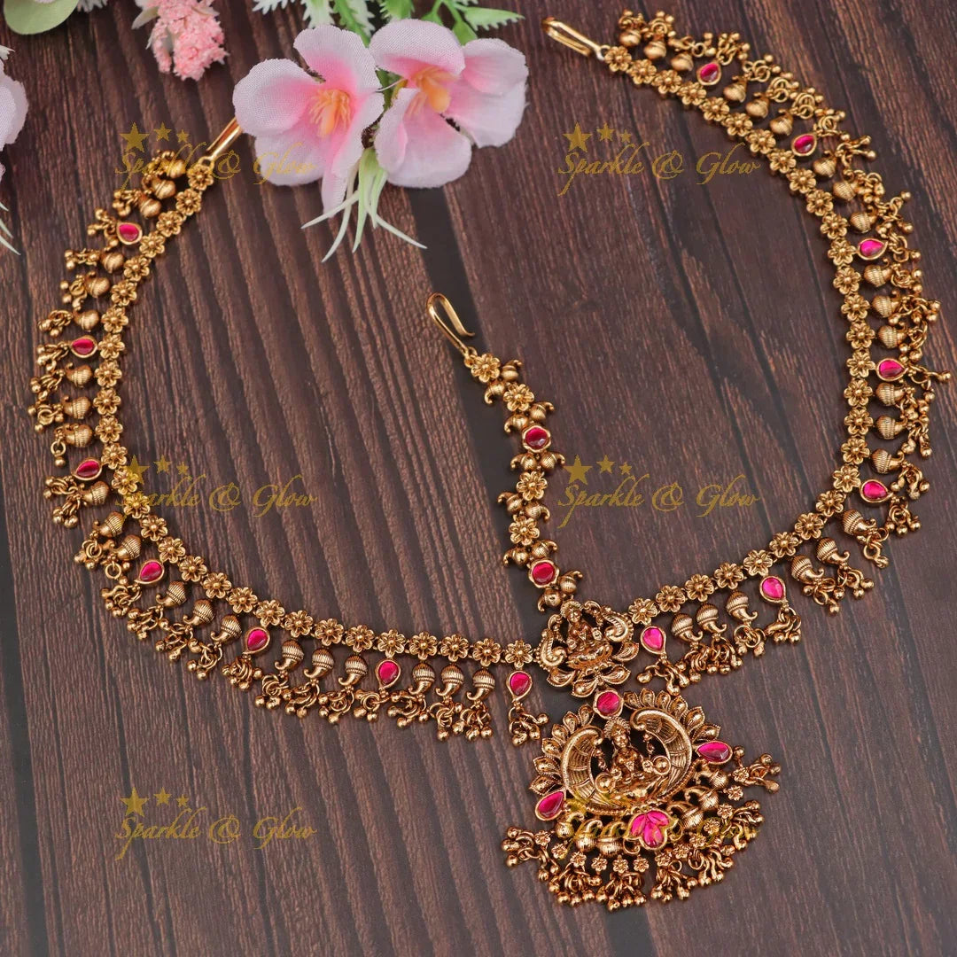 Antique Gold Lakshmi Maang Tikka for Bridal Elegance