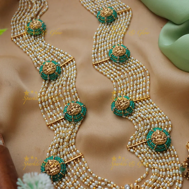 Elegant Jadau Kundan Lakshmi Haram Necklace