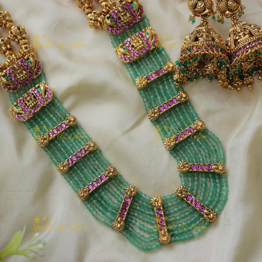 Mintgreen Jadau Necklace - Regal Layers of Elegance