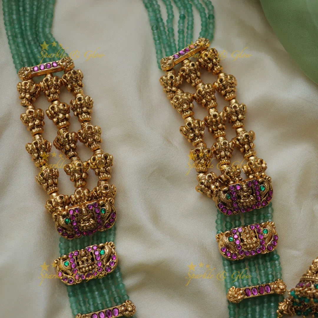 Mintgreen Jadau Necklace - Regal Layers of Elegance