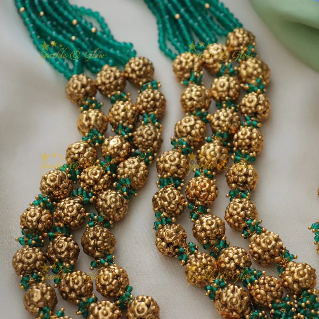 Elegant Lakshmi Peacock Gold Haram Necklace for Brides