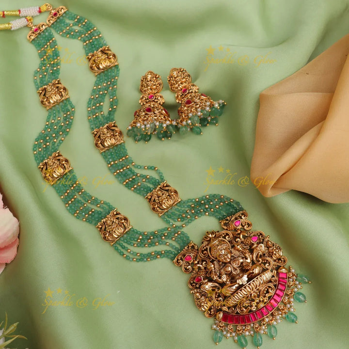 Elegant Lakshmi Pendant Necklace for Wedding Elegance