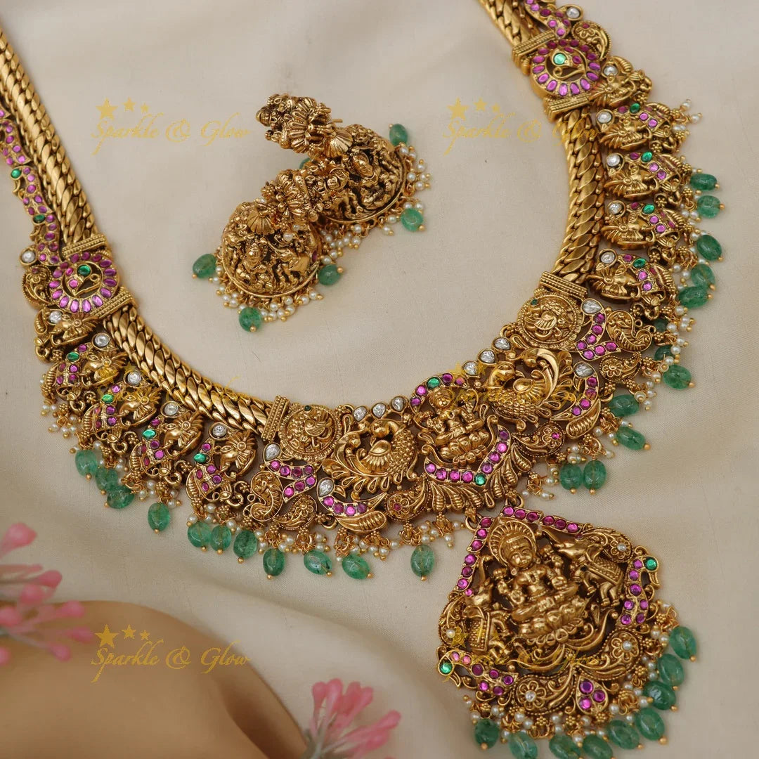 Exquisite Gold Peacock Jadau Necklace | Sparkle & Glow