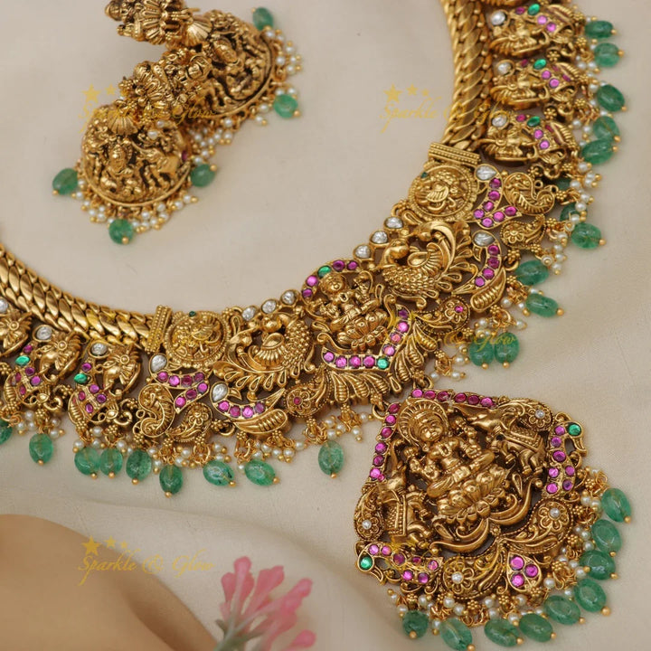 Exquisite Gold Peacock Jadau Necklace | Sparkle & Glow