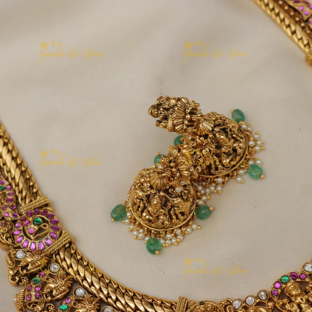 Exquisite Gold Peacock Jadau Necklace | Sparkle & Glow
