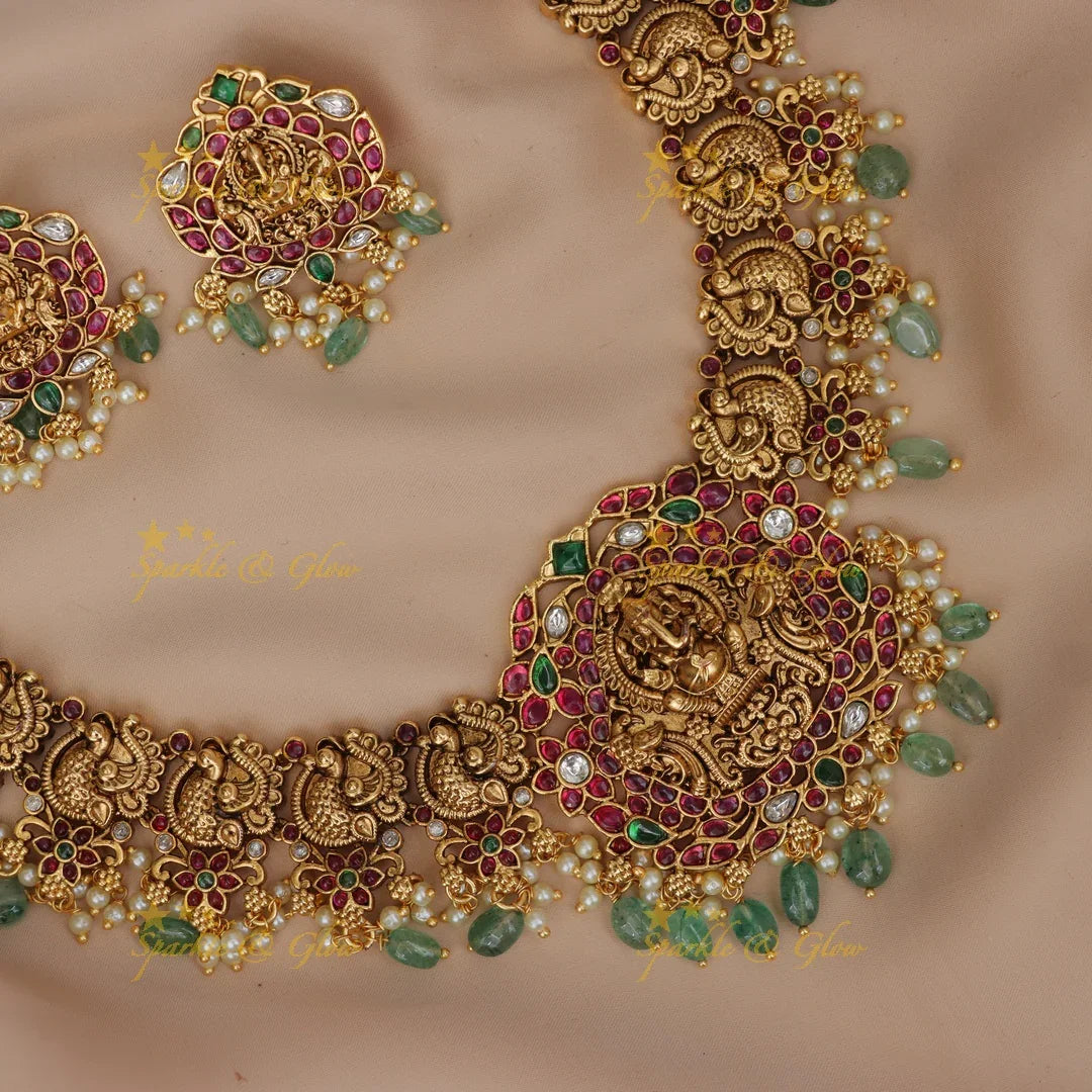 Exquisite Ganesh Jadau Necklace for Festive Elegance