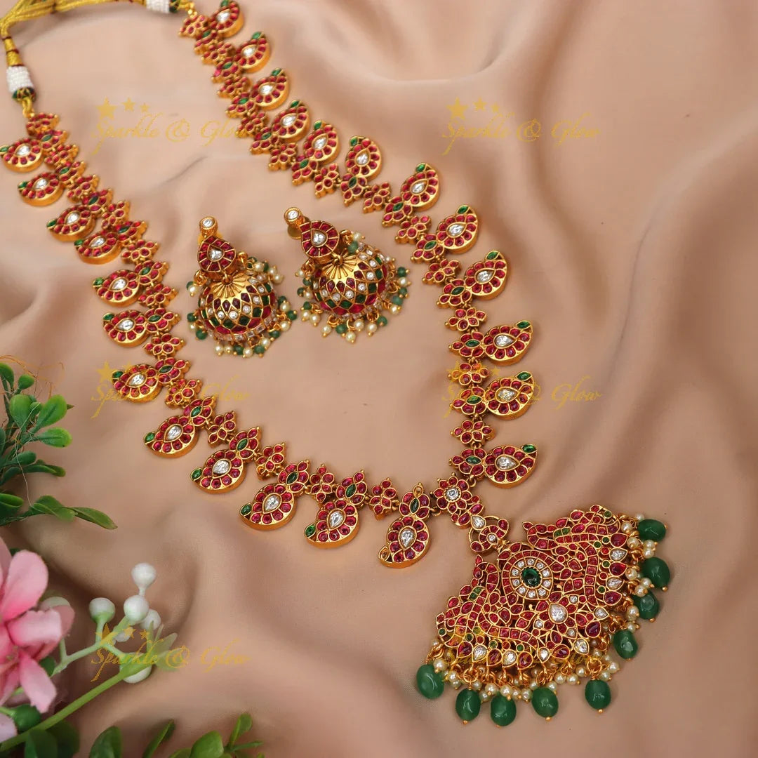 Majestic Jadau Peacock Necklace for Celebrations