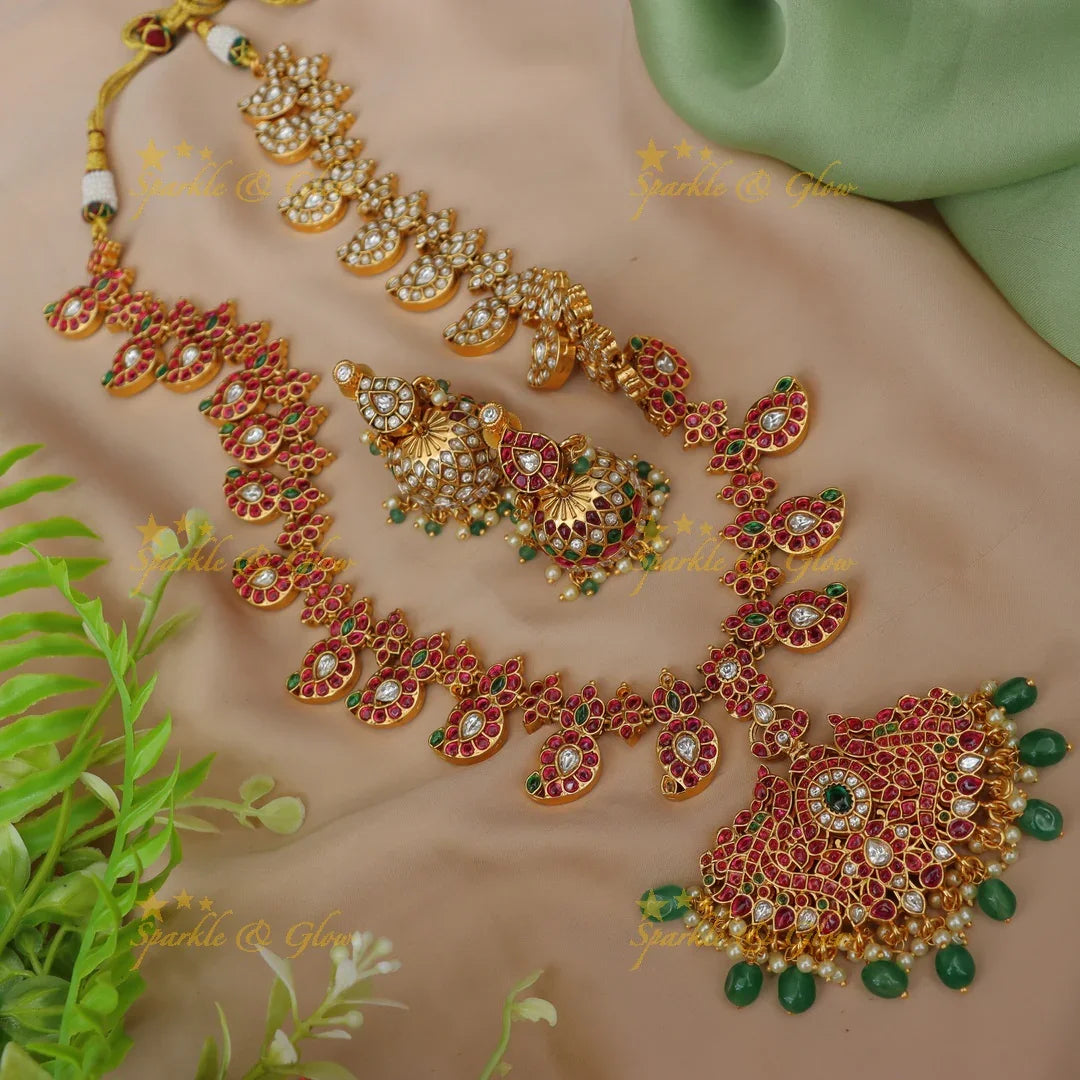 Majestic Jadau Peacock Necklace for Celebrations