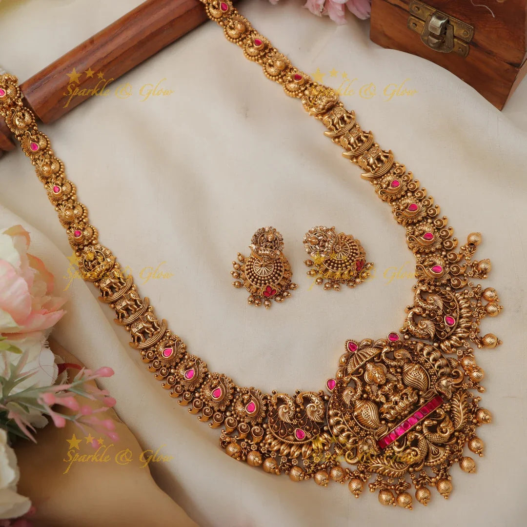 Exquisite Temple Jadau Necklace for Festive Elegance