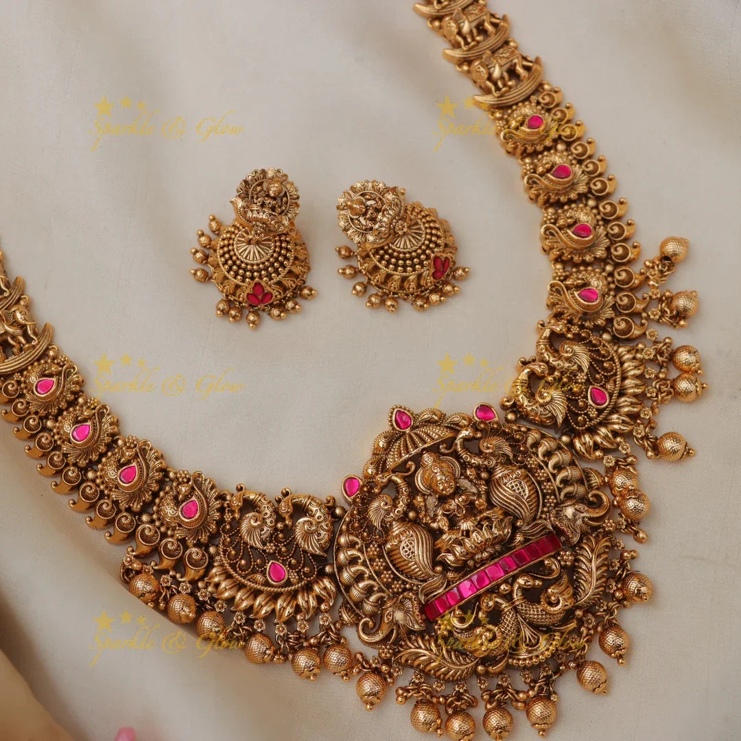 Exquisite Temple Jadau Necklace for Festive Elegance