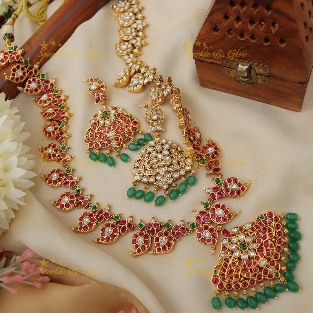 Exquisite Jadau Mango Necklace - Ideal for Celebrations