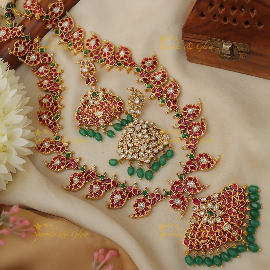 Exquisite Jadau Mango Necklace - Ideal for Celebrations