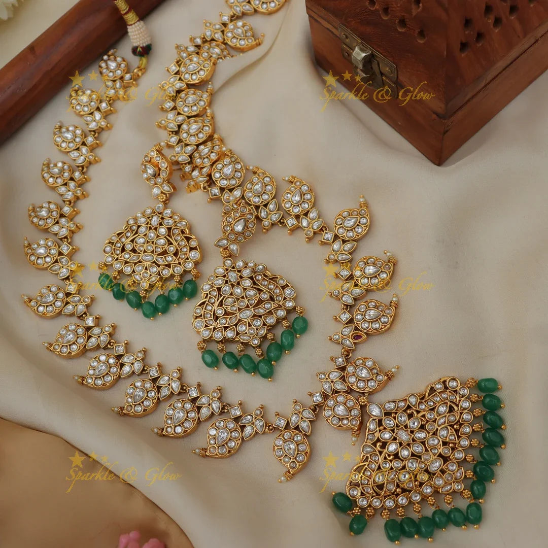 Exquisite Jadau Mango Necklace - Ideal for Celebrations