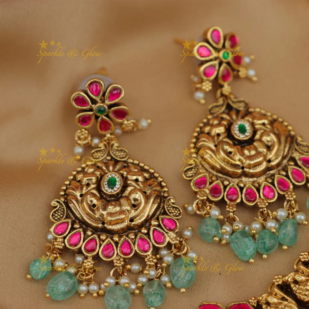 Exquisite Jadau Lakshmi Coin Necklace Set - Exclusive