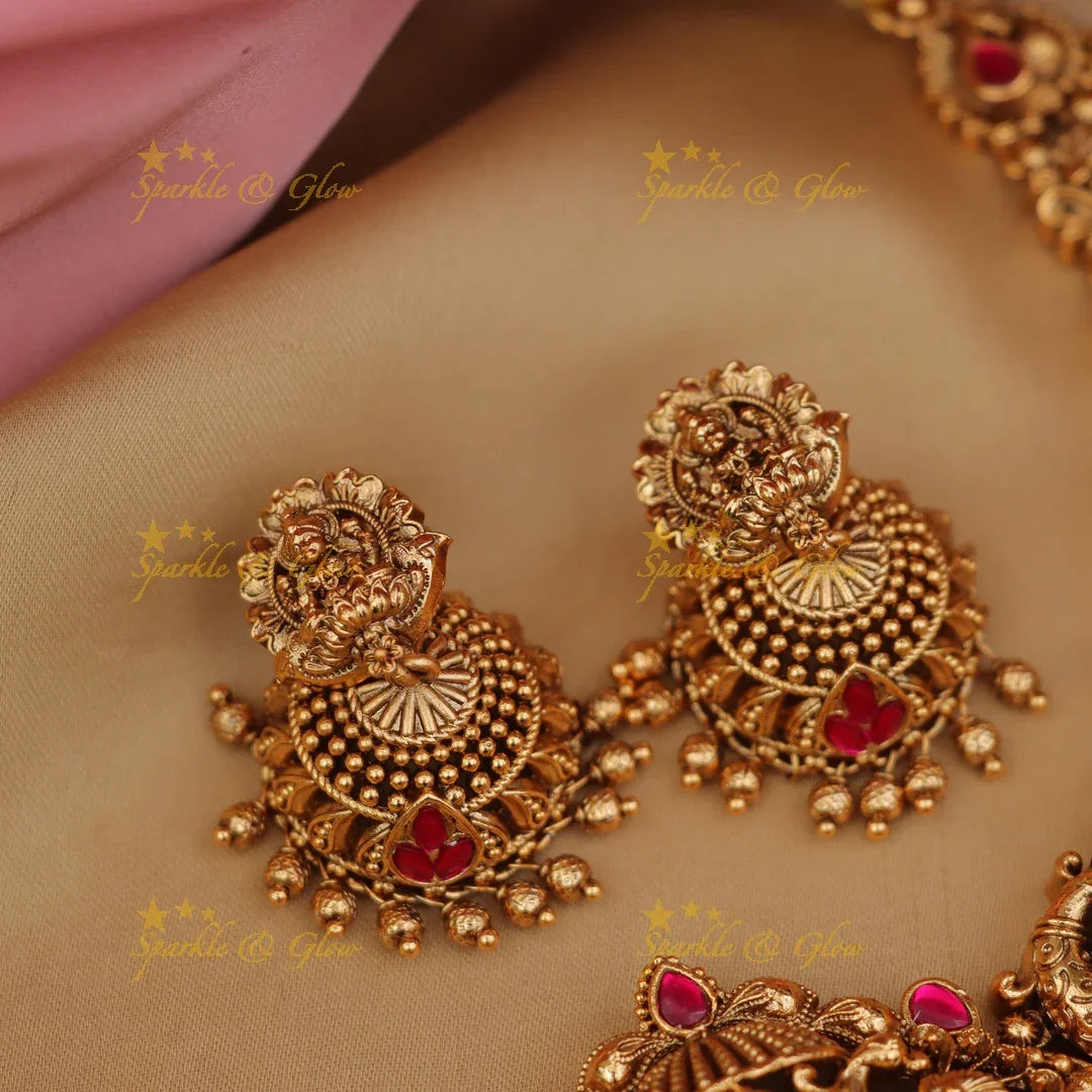 Luxurious Lakshmi Gold Necklace Set - New Arrival