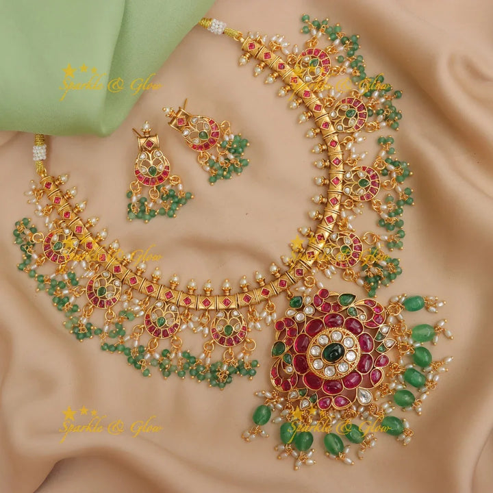 Exquisite Jadau Kundan Guttapusalu Necklace Set Online