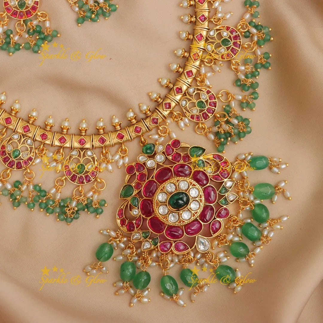 Exquisite Jadau Kundan Guttapusalu Necklace Set Online